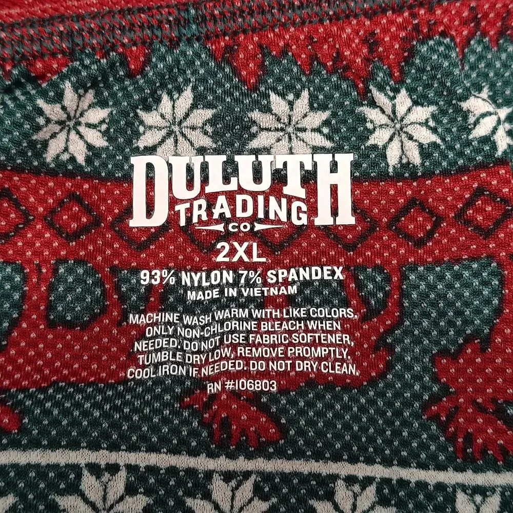 Duluth Trading Buck Naked Pattern Boxer Briefs Moose Fair Isle Red Green Men 2XL